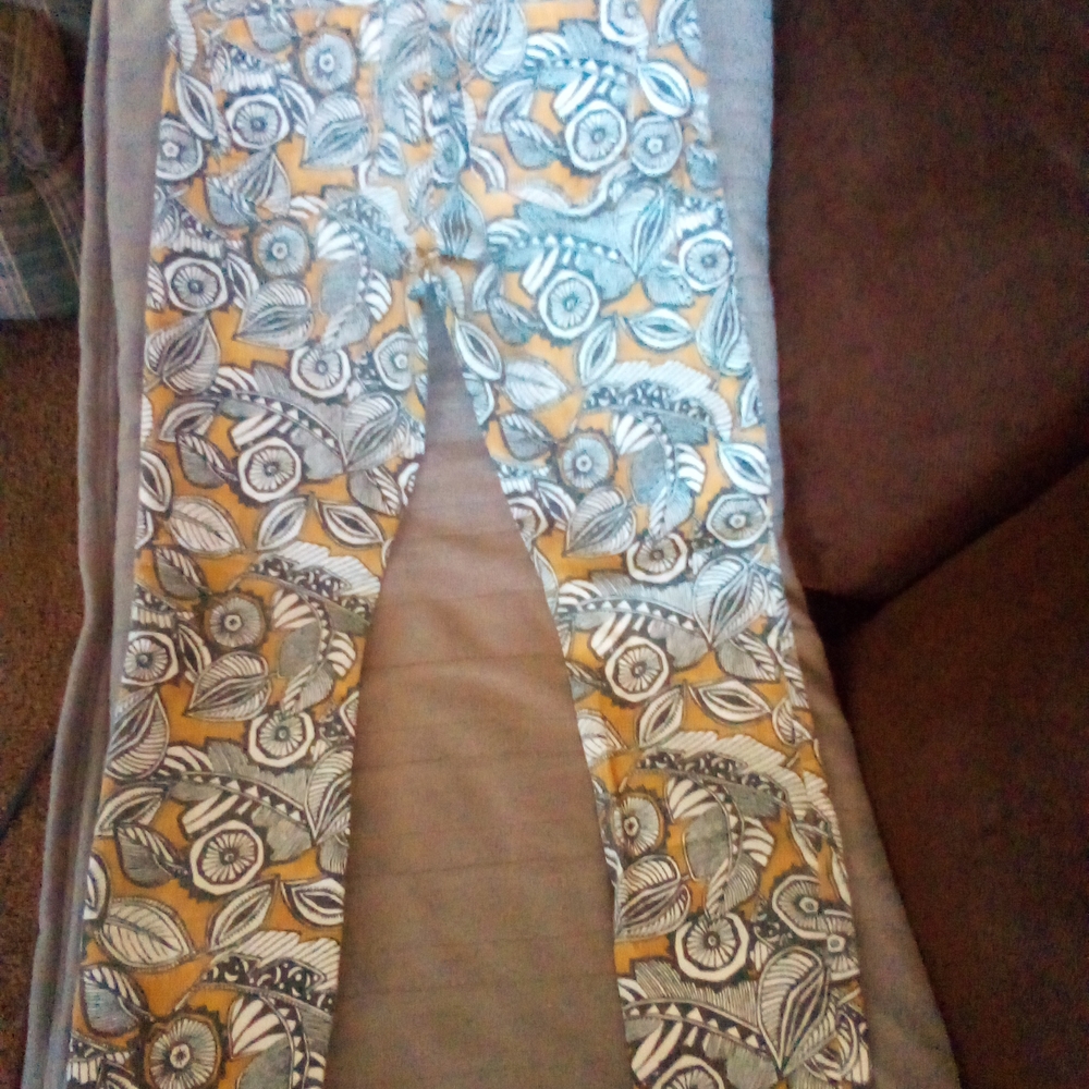 LOFT Floral Ankle Jeans - Yellow and Gray